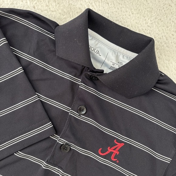 Antigua Other - ALABAMA CRIMSON TIDE Boys‎ Performance Polo Shirt XS Black Stretch Football Golf